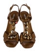 Miu Miu Leather Studded Accents T-Strap Sandals