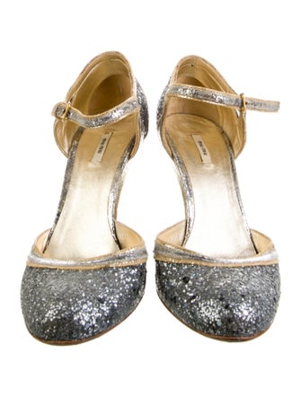Miu Miu Glitter Printed D'Orsay Pumps