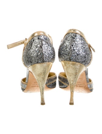 Miu Miu Glitter Printed D'Orsay Pumps