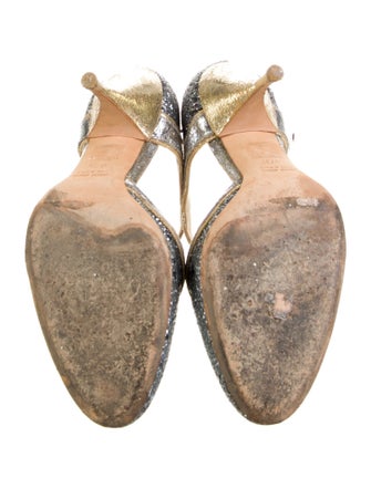 Miu Miu Glitter Printed D'Orsay Pumps