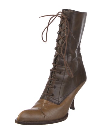 Miu Miu Leather Lace-Up Boots