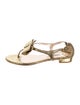 Miu Miu Leather Animal Print T-Strap Sandals