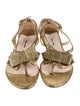 Miu Miu Leather Animal Print T-Strap Sandals