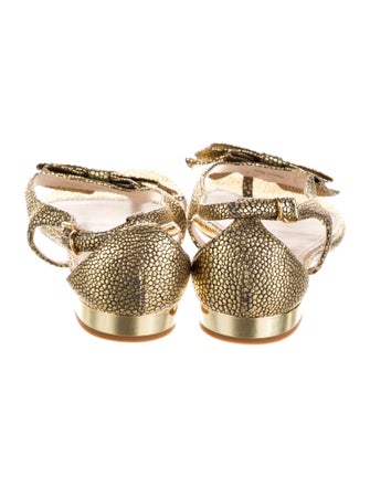 Miu Miu Leather Animal Print T-Strap Sandals