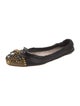 Miu Miu Leather Crystal Embellishments Ballet Flats