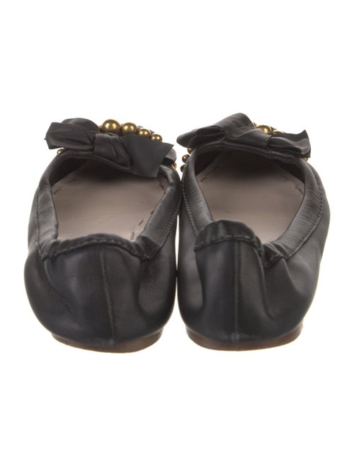 Miu Miu Leather Crystal Embellishments Ballet Flats