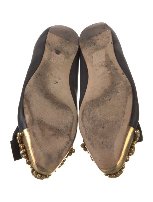 Miu Miu Leather Crystal Embellishments Ballet Flats