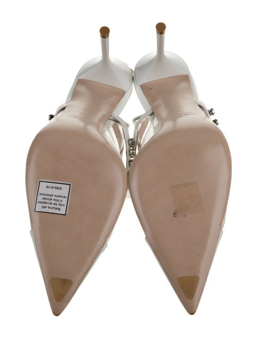 Miu Miu Patent Leather Crystal Embellishments Slingback Pumps