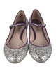 Miu Miu Glitter Glitter Accents Mary Jane Flats