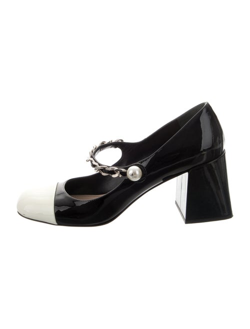 Miu Miu Patent Leather Chain-Link Accents Pumps