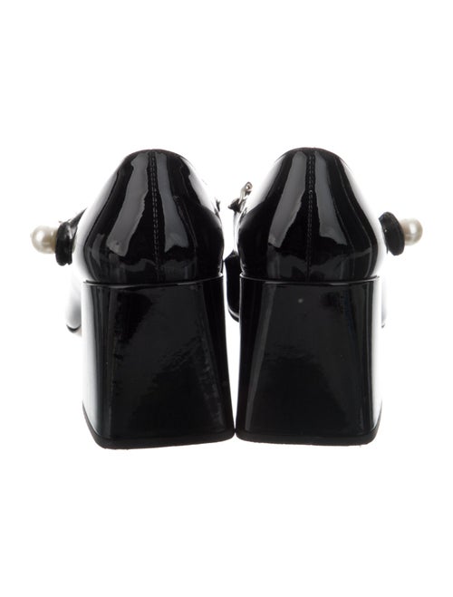 Miu Miu Patent Leather Chain-Link Accents Pumps