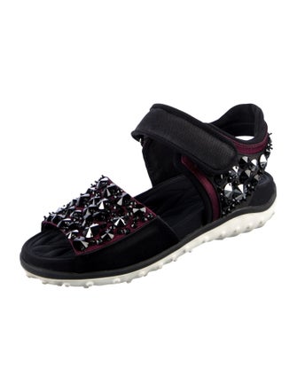 Miu Miu Satin Crystal Embellishments Sandals