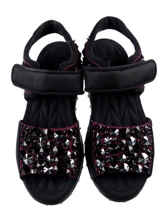 Miu Miu Satin Crystal Embellishments Sandals