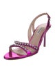 Miu Miu Patent Leather Crystal Embellishments Slingback Sandals