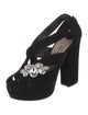 Miu Miu Suede Crystal Embellishments Mules