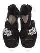 Miu Miu Suede Crystal Embellishments Mules