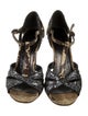 Miu Miu Leather Animal Print T-Strap Sandals