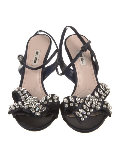 Miu Miu Satin Bow Accents Slingback Sandals