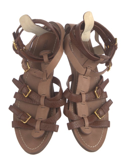 Miu Miu Leather Gladiator Sandals