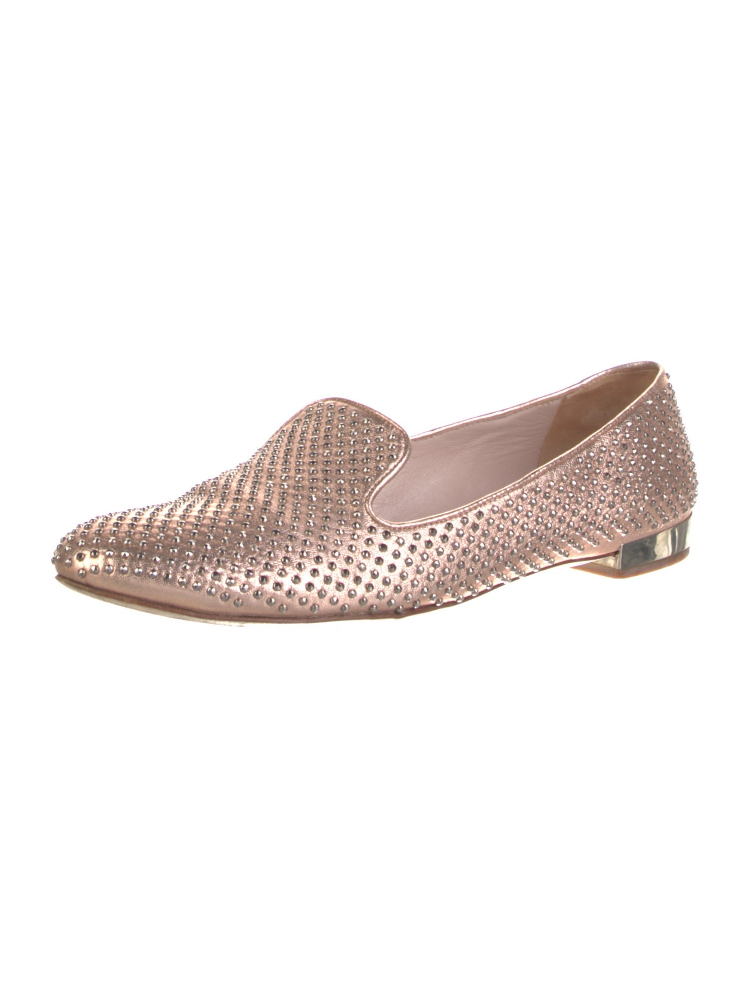Miu Miu Leather Studded Accents Loafers