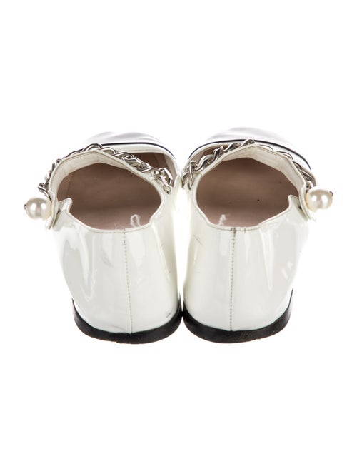 Miu Miu Patent Leather Chain-Link Accents Mary Jane Flats