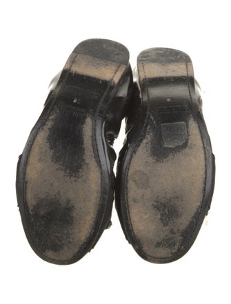 Miu Miu Patent Leather Crystal Embellishments Ballet Flats