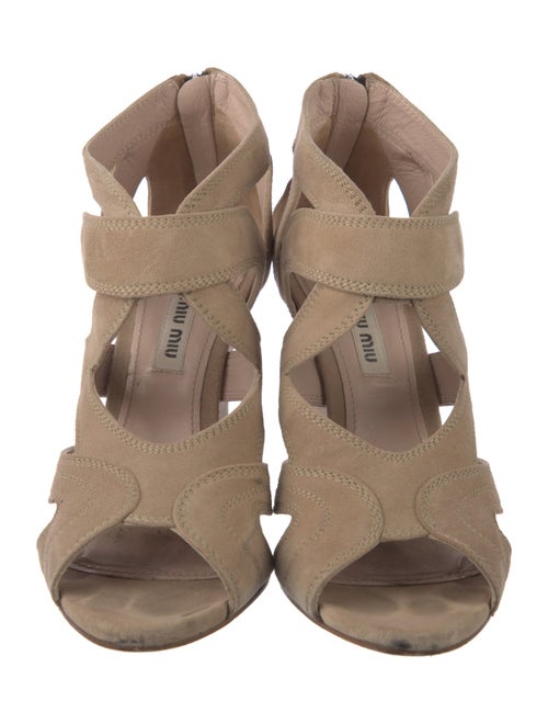 Miu Miu Suede Cutout Accent Sandals