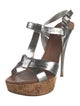Miu Miu Leather T-Strap Sandals