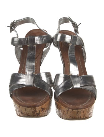 Miu Miu Leather T-Strap Sandals