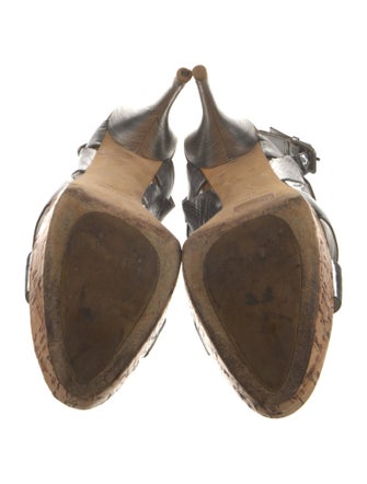 Miu Miu Leather T-Strap Sandals