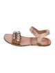 Miu Miu Leather Crystal Embellishments Slides