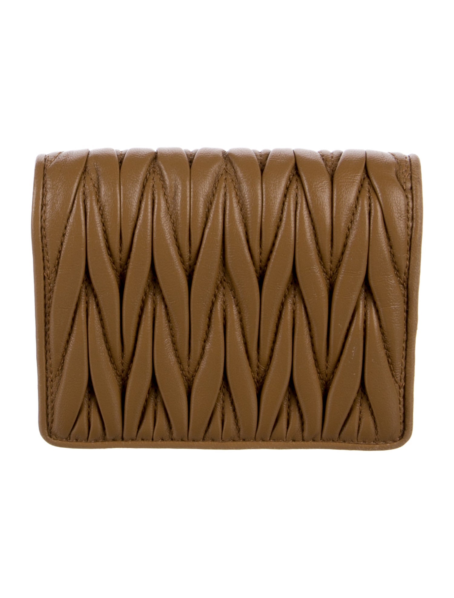 Miu Miu Leather Polka Dot Print Compact Wallet - Pink