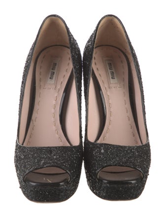 Miu Miu Glitter Animal Print Pumps