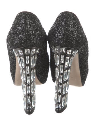 Miu Miu Glitter Animal Print Pumps