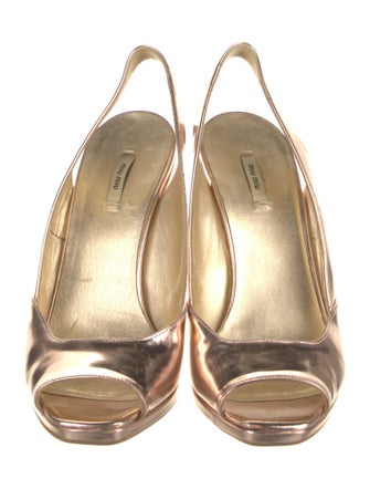 Miu Miu Leather Slingback Sandals