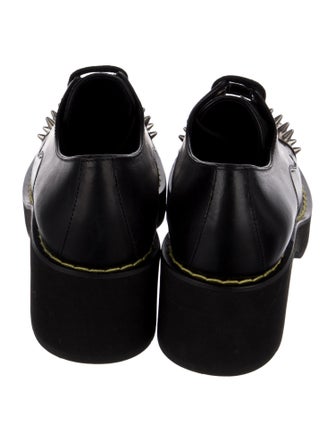 Miu Miu Spike Accents Leather Wedge Sneakers