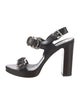 Miu Miu Leather Chain-Link Accents Slingback Sandals