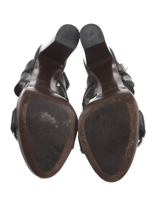 Miu Miu Leather Chain-Link Accents Slingback Sandals