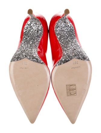 Miu Miu Patent Leather Glitter Accents Pumps