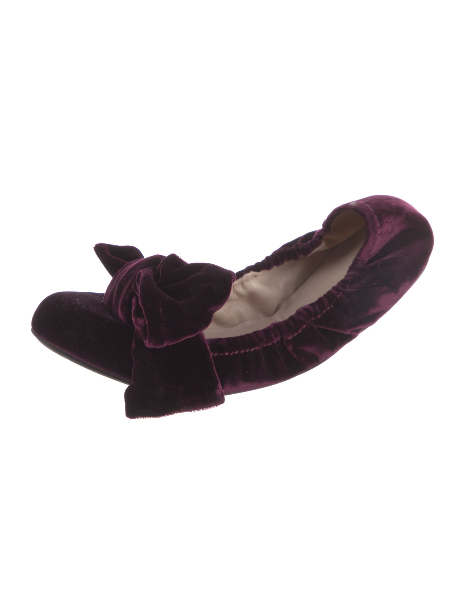 Miu Miu Velvet Lace Pattern Flats