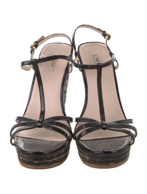 Miu Miu Patent Leather T-Strap Sandals