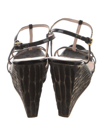 Miu Miu Patent Leather T-Strap Sandals