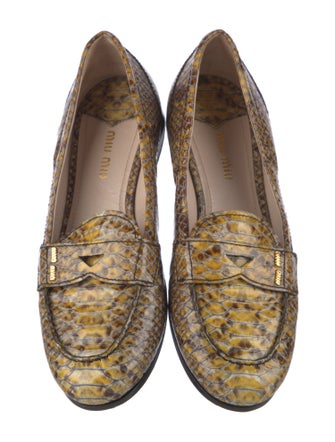 Miu Miu Patent Leather Animal Print Loafers
