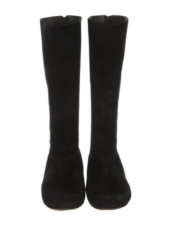 Miu Miu Suede Crystal Embellishments Riding Boots