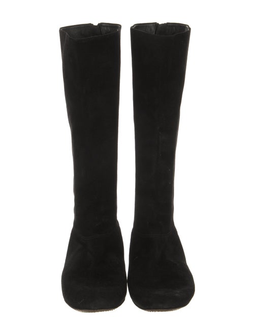 Miu Miu Suede Crystal Embellishments Riding Boots