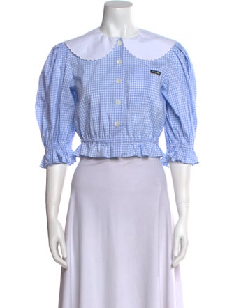 Miu Miu 2021 Plaid Print Crop Top