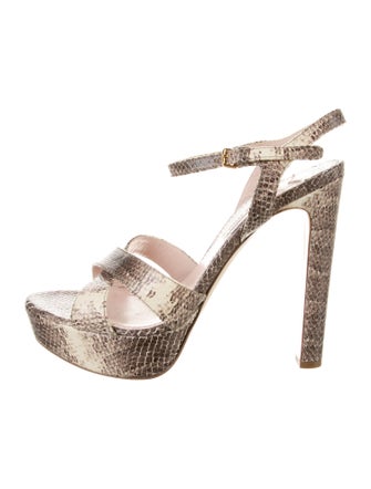 Miu Miu Leather Animal Print Sandals