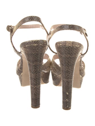Miu Miu Leather Animal Print Sandals