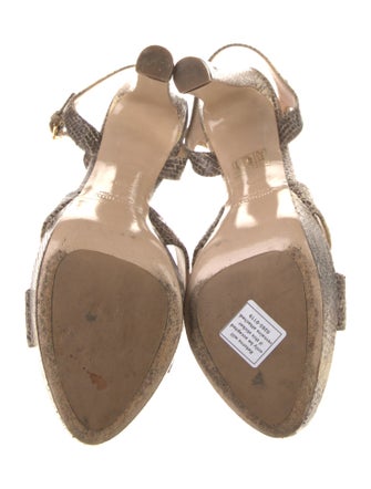 Miu Miu Leather Animal Print Sandals