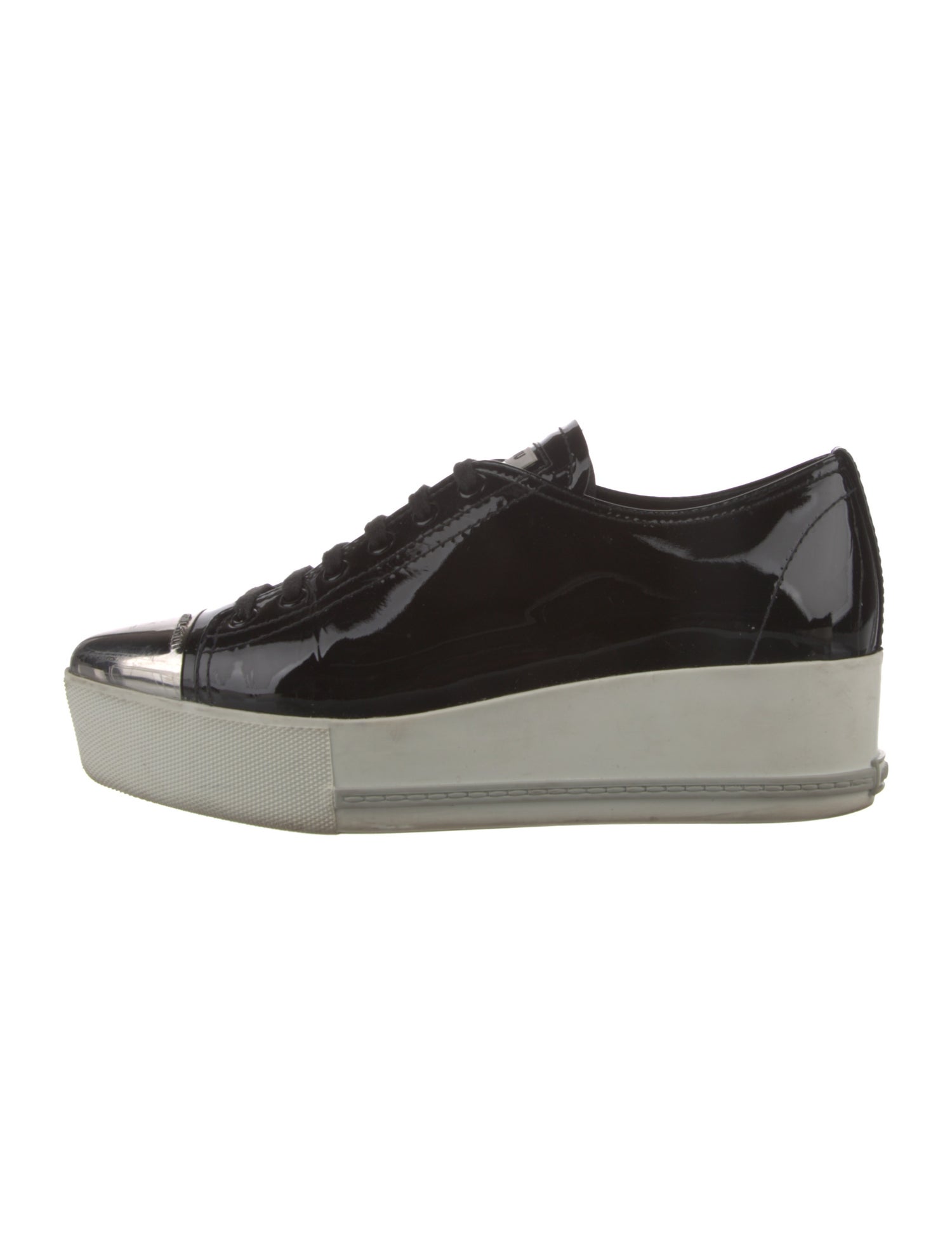 Miu Miu Patent Leather Colorblock Pattern Oxfords